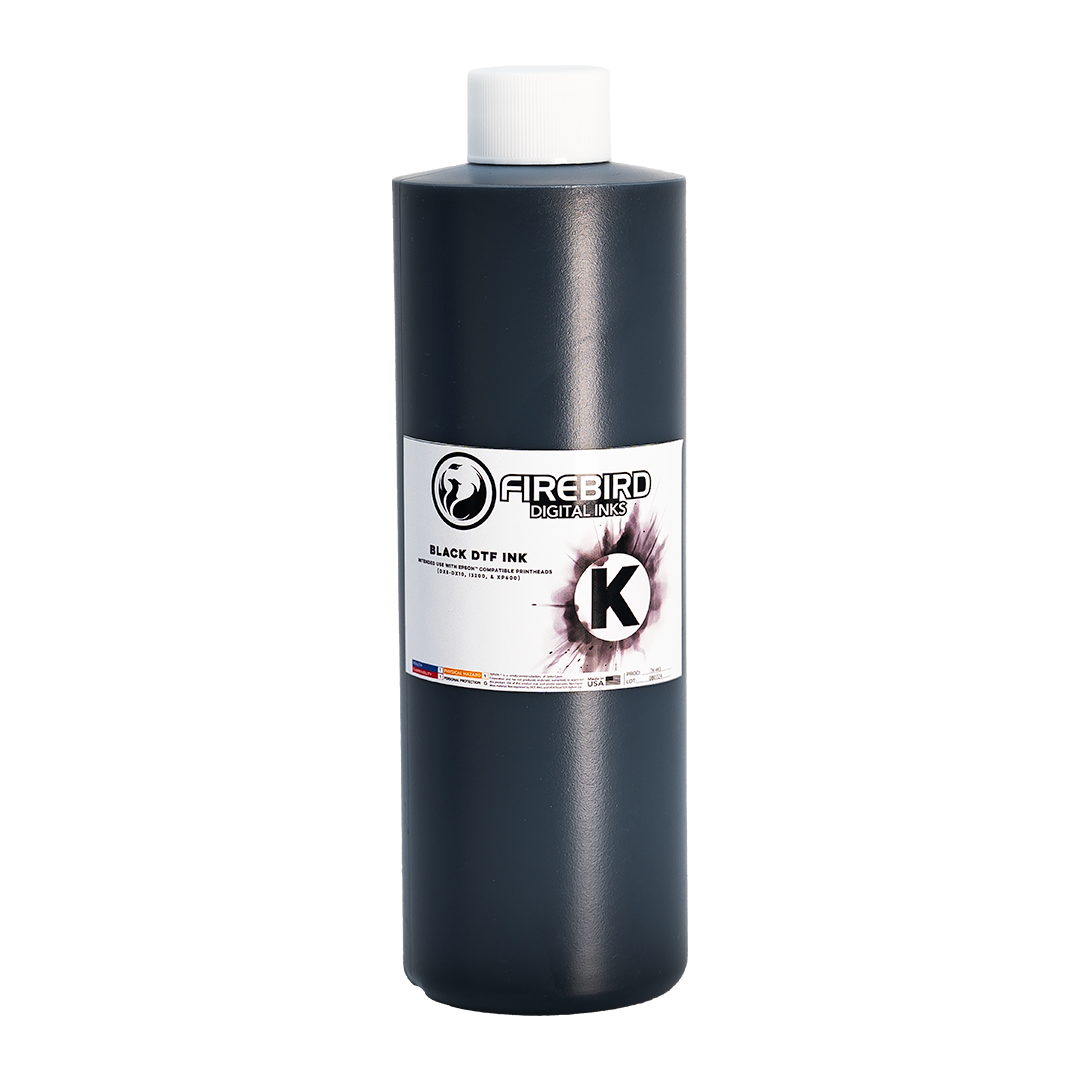 DTF ink compatible with Epson Printheads (i3200, DX5-DX10, XP600) - Black 500ml