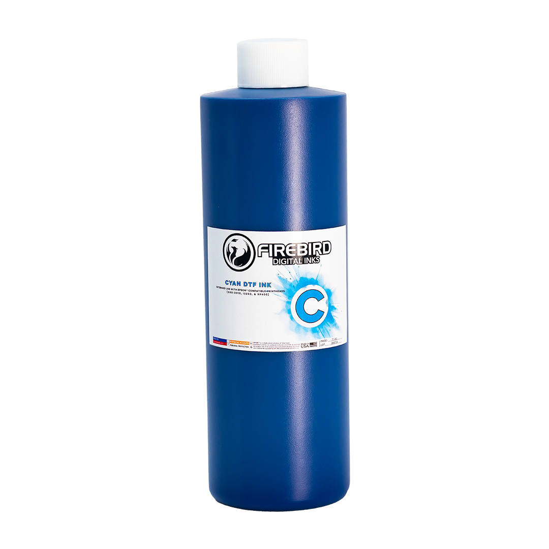 DTF ink compatible with Epson Printheads (i3200, DX5-DX10, XP600) - Cyan 500ml